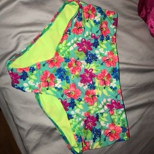 High waisted floral print bottoms (swim)
